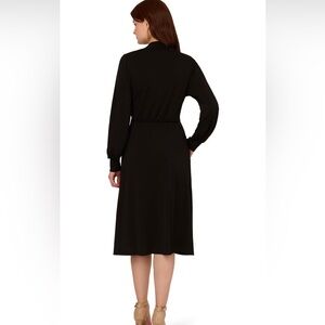 Adrianna Papell Classic Black wrap style midi Dress